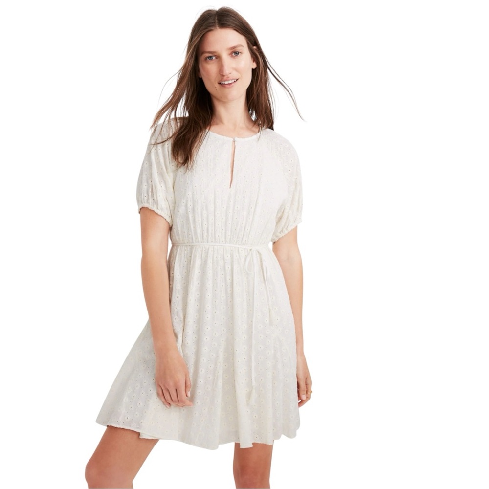 Madewell White Eyelet Mini Dress UA13